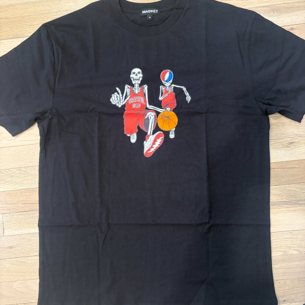 Market x Grateful Dead Skeleton Basketball T-Shirt Black XL NWT Vibes - New